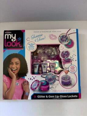 Cra-Z-Art My Look Glitter & Gem Lip Gloss Lockets DIY Kit NIB